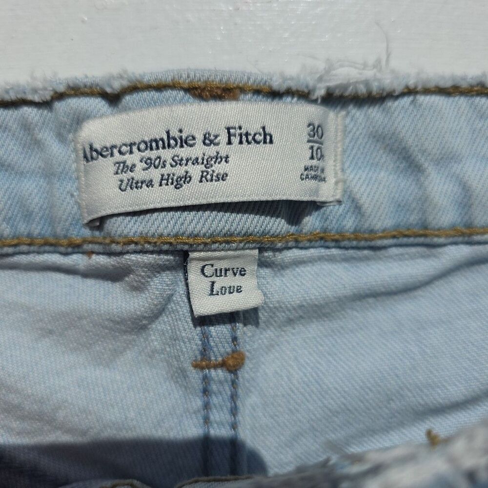 Abercrombie & Fitch Jeans '90s Straight High Rise 10 Wide Baggy Distressed Y2K - Picture 4 of 12